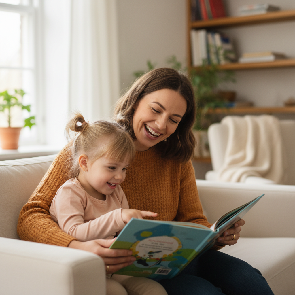 Sarah K. reading with their child